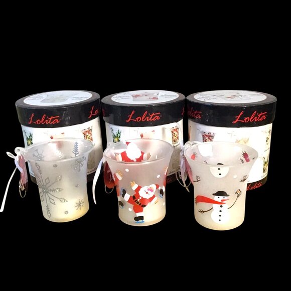 Lolita Hand Painted Glass Candle Ornament Lot of 3 New - Picture 2 of 13